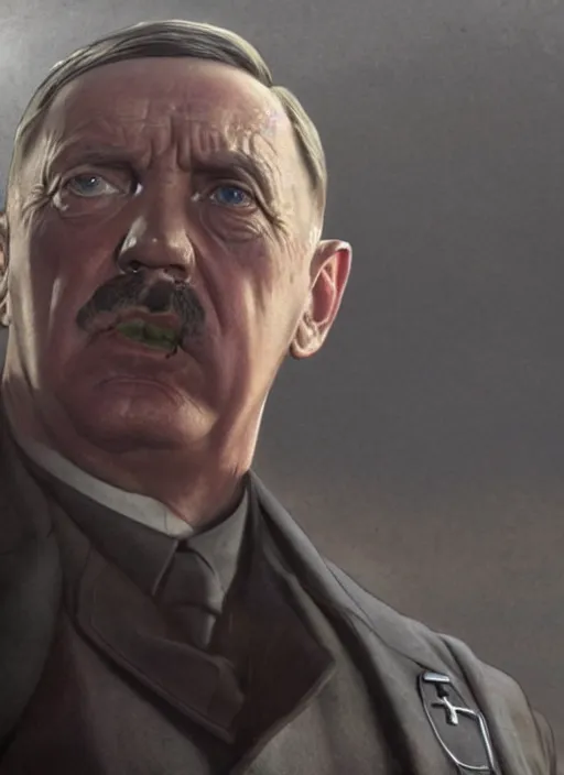 Prompt: a still of Hitler in the Thanos in Avengers Endgame, Thanos as Hitler face realistic, sigma male, accurately portrayed, rule for thirds, portrait art by alphonse mucha and greg rutkowski, highly detailed, digital painting, concept art, illustration, dim lighting with twilight rays of sunlight, trending on artstation, very detailed, smooth, sharp focus, octane render, close up