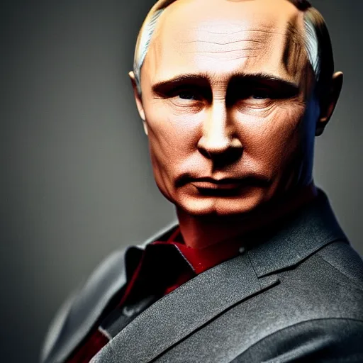 Prompt: A badass portrait photo of putin Based upon the popular DC character, award winning photography, sigma 85mm Lens F/1.4, blurred background, perfect faces
