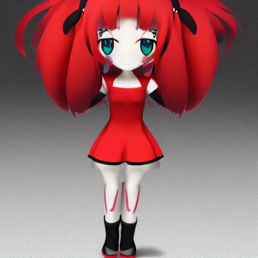 Image similar to cute fumo plush of a centaur girl in a red and black dress and top, anime, cel shaded pbr, vray