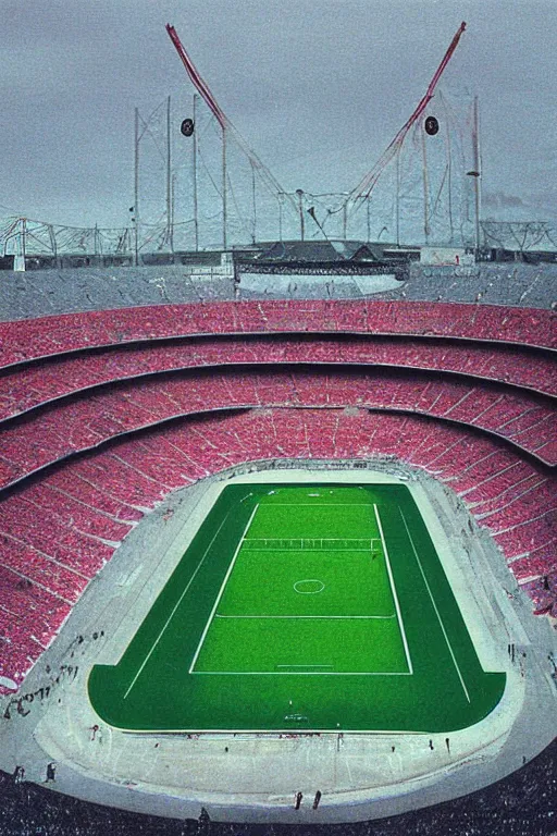 Image similar to olympic stadium, montreal, 1 9 7 6, digital art