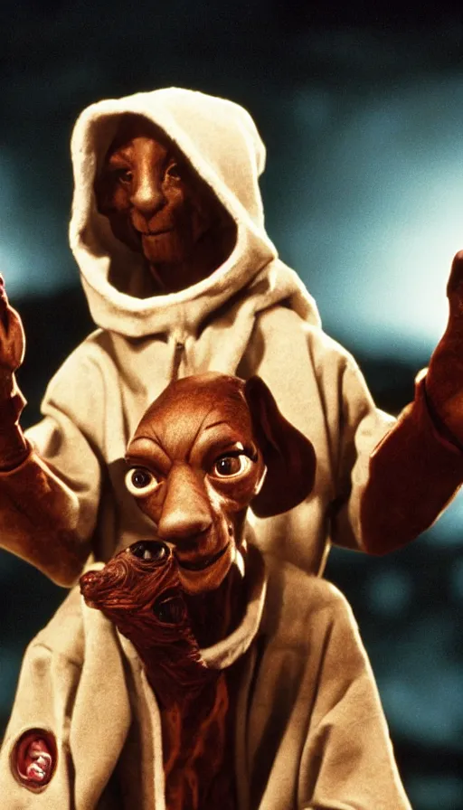 Prompt: e. t. snoop dog, cinema still