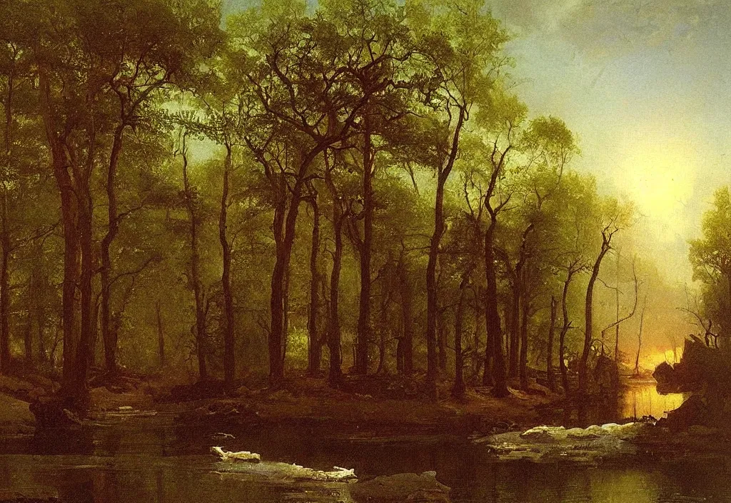 Prompt: “an original painting by Albert Bierstadt”