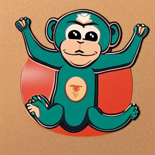 Image similar to sticker monkey shows call me gesture