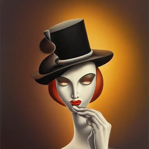 Image similar to airbrush art, an ultrafine detailed painting by rafal olbinski, pop surrealism, minimalist, skeuomorphic, very detailed, behance contest winner, detailed painting, a painting of a woman