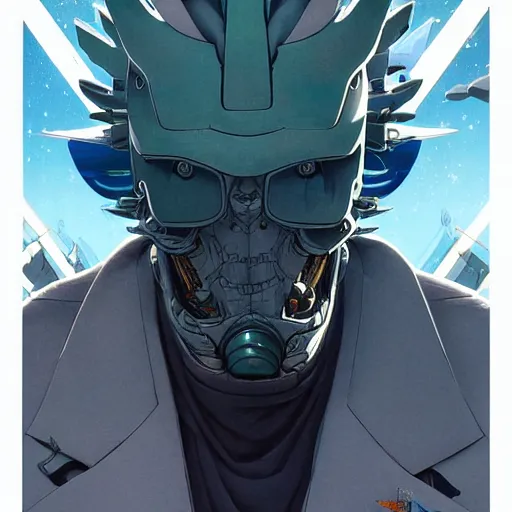 Prompt: 2 0 7 7 decepticon rick sanchez by charles vess and james jean and erik jones and rhads, inspired by ghost in the shell, beautiful fine face features, intricate high details, sharp, ultradetailed, 3 d octane render