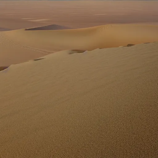 Image similar to a desert landscape like this one often features sand dunes. sand dunes, formed by the wind, come in many shapes and sizes. the direction of the wind can be indicated by the ripples in the dunes — the sides of dunes without ripples usually face the wind.