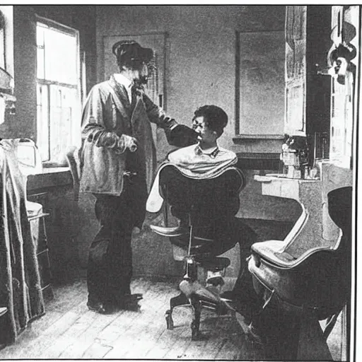 Prompt: a visit to a dentist back in 1 8 9 2