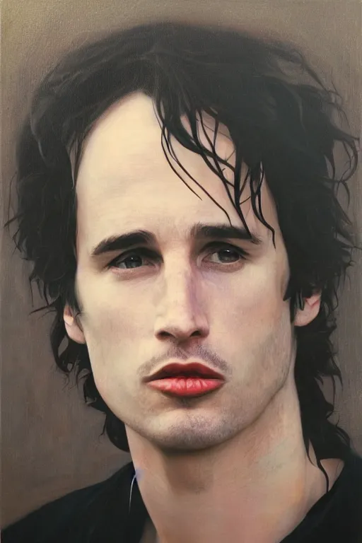 Prompt: jeff buckley, a portrait of jeff buckley, clear jeff buckley's face, vivid colors, soft lighting, atmospheric, cinematic, moody, in the style of jenni saville and krenz cushart, oil on canvas, 8 k