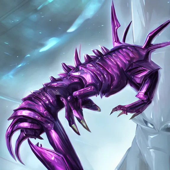 Image similar to very close up foot pov shot, hyperdetailed elegant beautiful stunning, anthropomorphic mecha female dragon, showing detailed dragon paws to camera, sharp claws, soft pads, sharp silver armor, fuchsia skin, anthro dragon art, warframe destiny fanart, furry paws furry, furaffinity, deviantart, octane, ekasportal