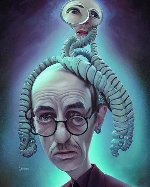 Prompt: lovecraftian portrait of domontovich, pixar style, by tristan eaton stanley artgerm and tom bagshaw