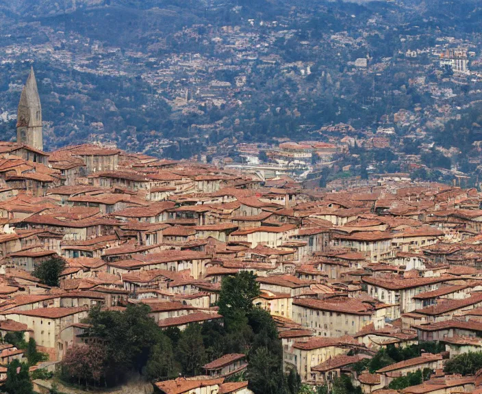 Image similar to 4 k hd, high detail photograph of bergamo, shot with sigma f / 4. 2, 2 5 0 mm sharp lens, wide shot, volumetric lighting, high level texture render, unreal engine