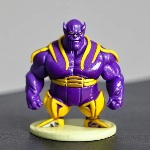 Prompt: thanos plasticine miniature