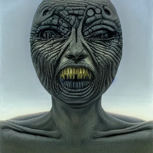 Image similar to her eyes wide by zdzisław beksiński, jeffrey smith and h.r. giger, oil on canvas, XF IQ4, f/1.4, ISO 200, 1/160s, 8K, RAW, unedited, symmetrical balance, in-frame