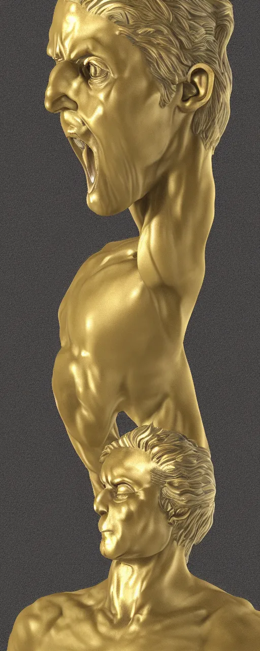 Prompt: statue of the golden god, marble, subsurface scattering, realistic, detailed