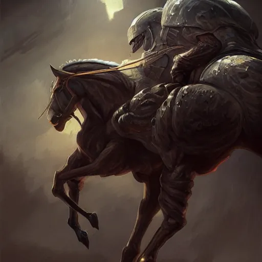 Image similar to a musclebound anthropomorphized horse with gargantuan muscles wearing a tight kevlar battle outfit, facility background, equine, anthro art, furaffinity, highly detailed, digital painting, artstation, sharp focus, game art, concept art, illustration, art by artgerm, greg rutkowski, wlop