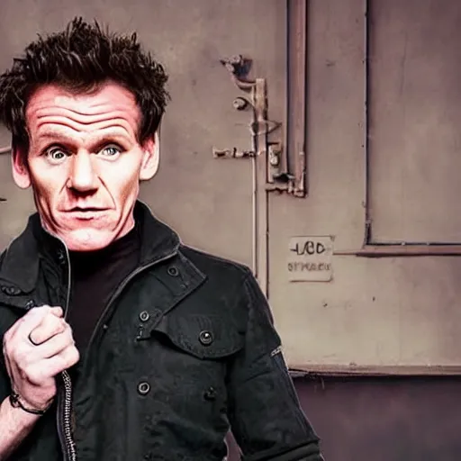Prompt: gordan ramsay as the lead singer in the smiths