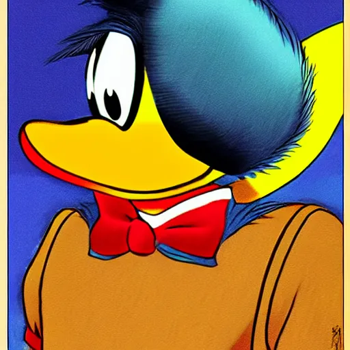 Image similar to Donald Duck by Kentaro Miura, Charachter Portrait,