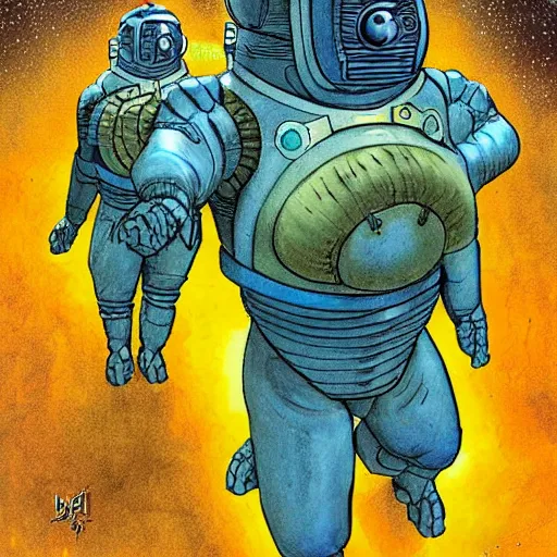 Image similar to the alien cosmic tardigrade that awaits you at the end of all of space and time, by enki bilal