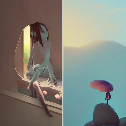 Prompt: !dream Goro Fujita, minimalistic, hyperrealistic surrealism, award winning masterpiece with incredible details, epic stunning, infinity pool, a surreal vaporwave liminal space, highly detailed, trending on ArtStation, artgerm and greg rutkowski and alphonse mucha, daily deviation, IAMAG, broken giant marble head statue ruins, golden hour