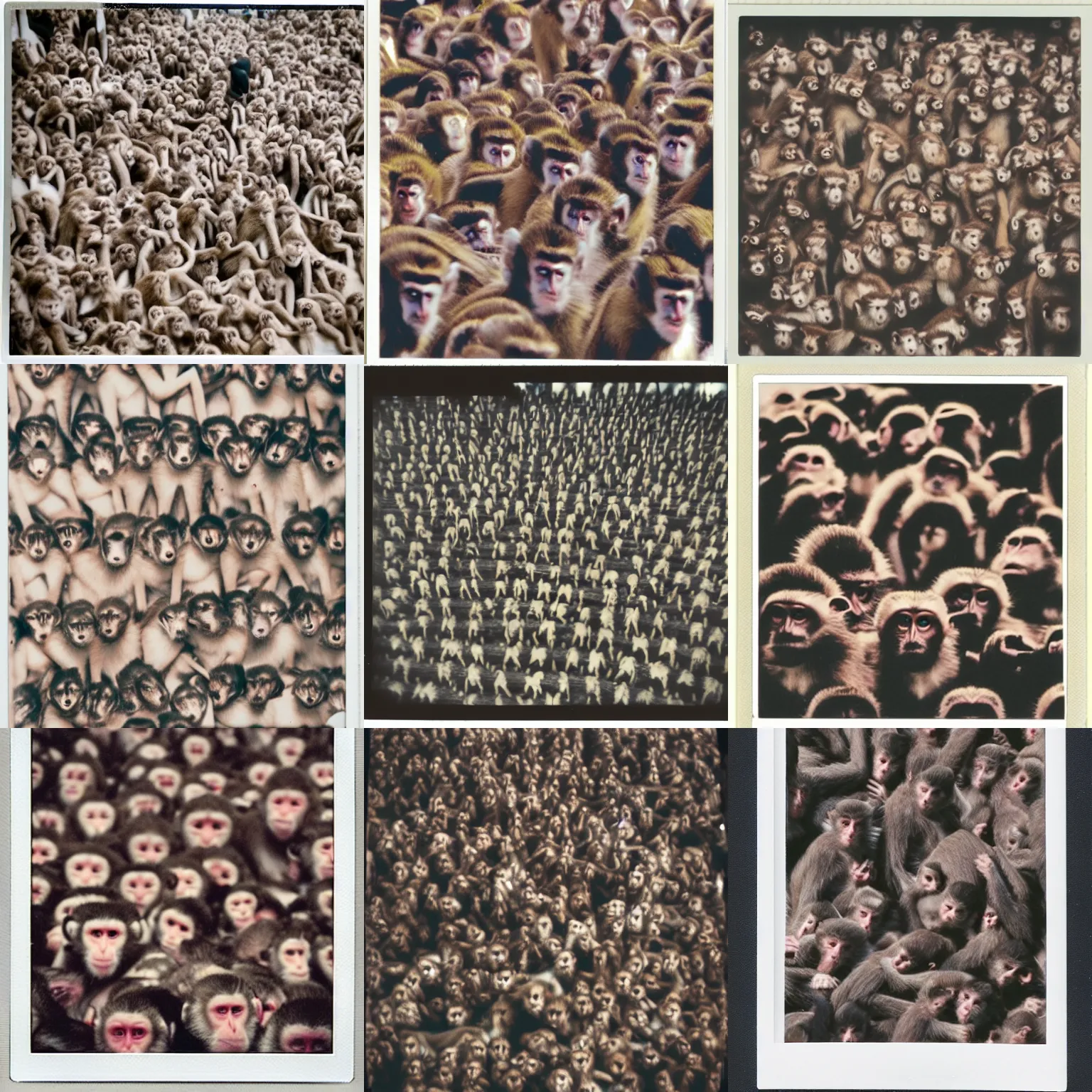 Prompt: 2 0 0 monkeys, polaroid