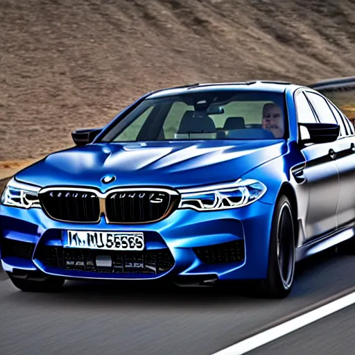 Image similar to “2018 BMW M5 Brochure photo, cinematic, 4K, ultra realistic”