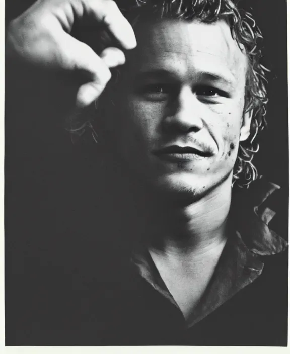 Prompt: heath ledger by andy warhol