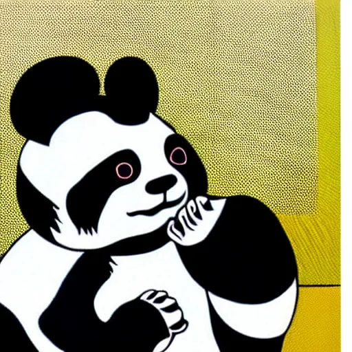 Image similar to panda by style roy lichtenstein