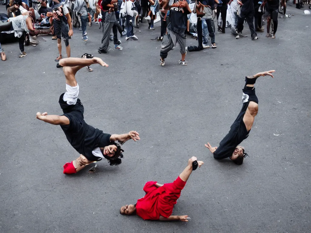 Image similar to jesus!!!!! breakdancing, breakdancer, street, photo