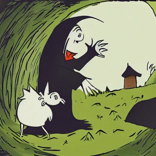 Prompt: nosferatu in moominvalley