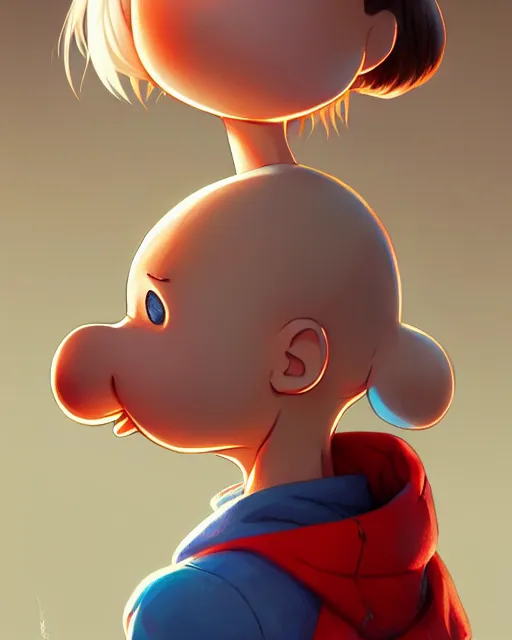 Image similar to charlie brown, portrait shinkai makoto studio ghibli studio key hideaki anno sakimichan stanley artgerm lau rossdraws james jean marc simonetti elegant highly detailed digital painting artstation pixiv