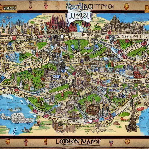 Prompt: dungeons and dragons london city map