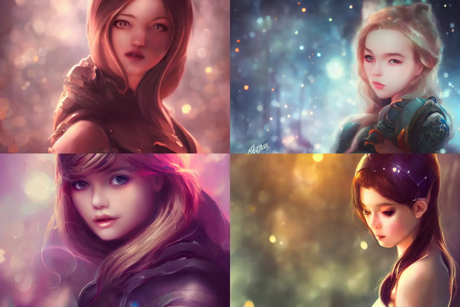 Prompt: concept art portrait of a young princess by artgerm and eng kilian, vivid, cinematic, atmospheric, bokeh