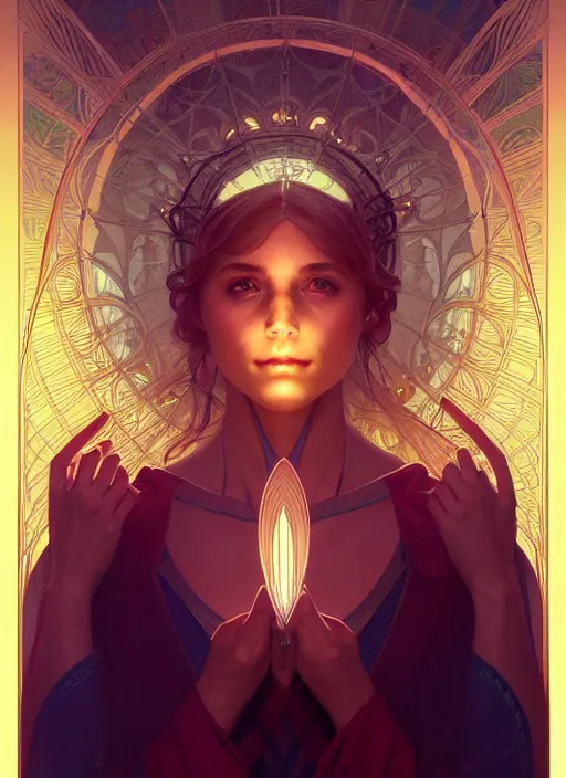 Image similar to symmetry!! water, glowing lights!! intricate elegant, highly detailed, digital painting, artstation, concept art, smooth, sharp focus, illustration, art by artgerm and greg rutkowski and alphonse mucha