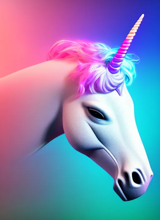 Image similar to unicorn wearing vr headset, vr headset in techno background, soft gradient texture, realistic 3 d render, high lights, 4 k, high detailed photography, 5 0 mm lens, rich vivid colors, smooth gradients, depth of field, cinematic, hyper realism, high detail, octane render, unreal engine, 8 k