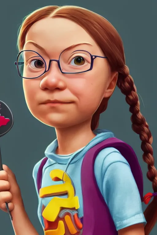 greta thunberg as a cute pixar character, vivid | Stable Diffusion ...