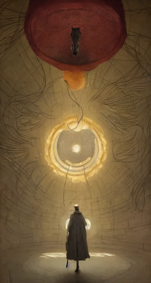 Image similar to of augean stables, imperil, digital painting by greg rutkowski, hilma af klint, moebius, victo ngai, sharp focus, global illumination, highly detailed, masterpiece, award winning, post processing