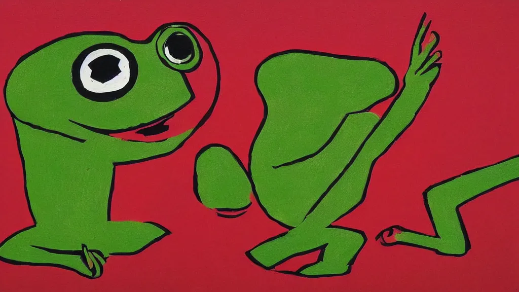 Image similar to abstract modernist interpretation of pepe the frog