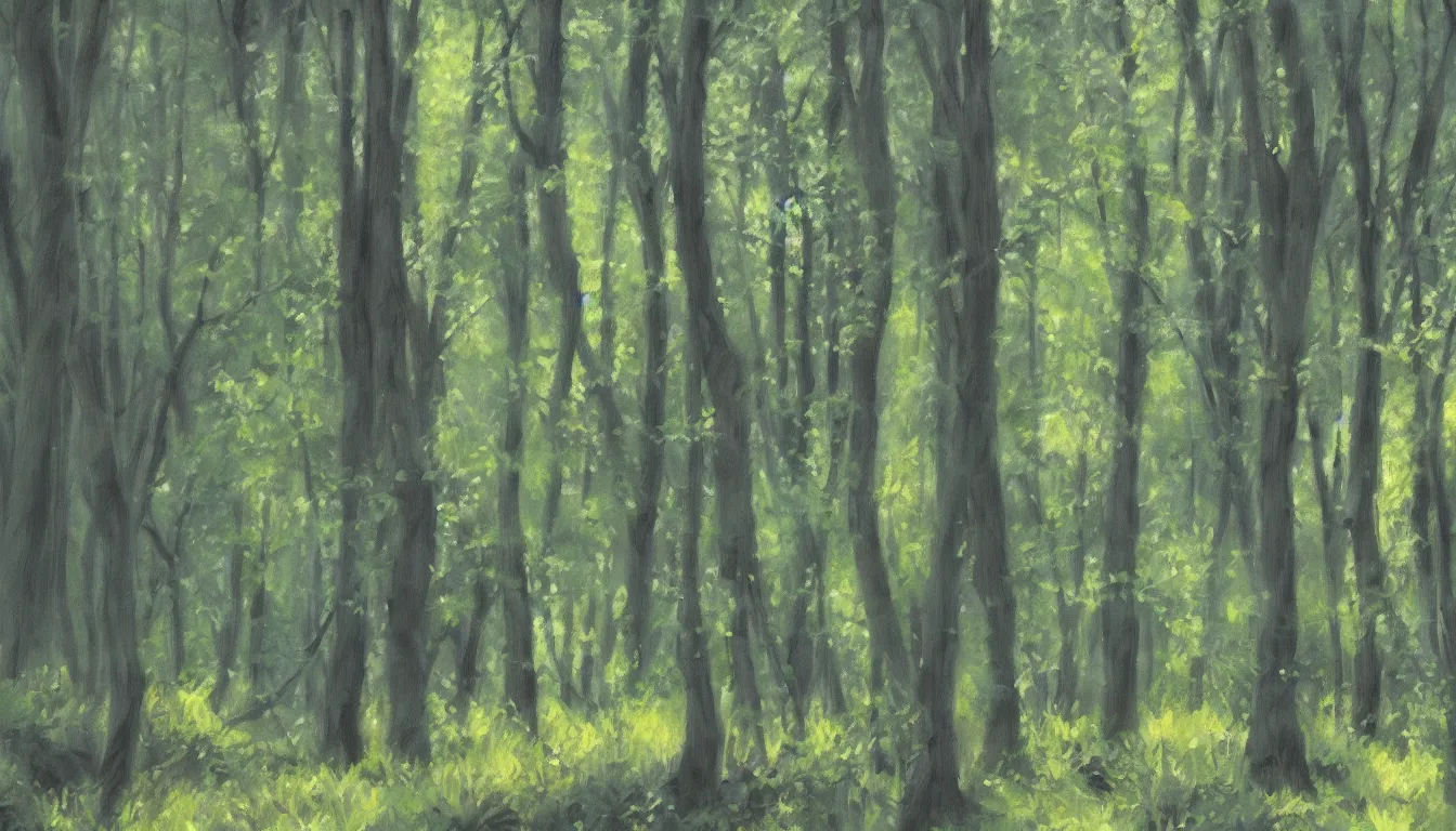 Prompt: a painting of a clearing in a forest, digital art