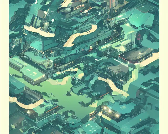 Prompt: aerial view, a simple vector based illustration, by ross tran, artgerm