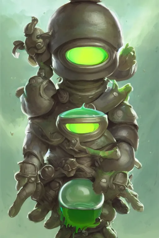Prompt: cute anthropomorphic green slime jelly knight wearing a cape, tiny, small, miniature slime goo , baby slime jelly, short, pale blue armor, cute and adorable, pretty, beautiful, DnD character art portrait, matte fantasy painting, DeviantArt Artstation, by Jason Felix by Steve Argyle by Tyler Jacobson by Peter Mohrbacher, cinematic lighting