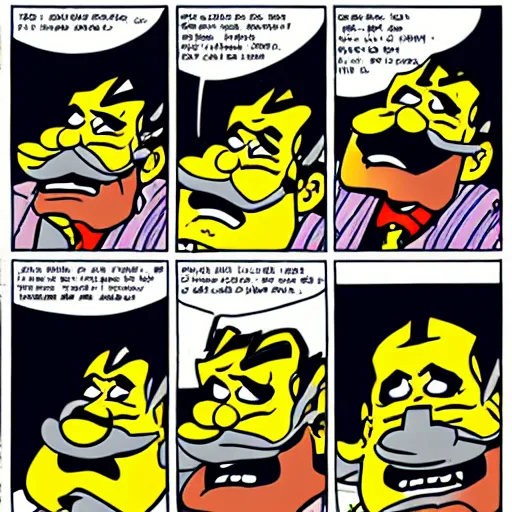 Image similar to wario in the style of a tin - tin comic