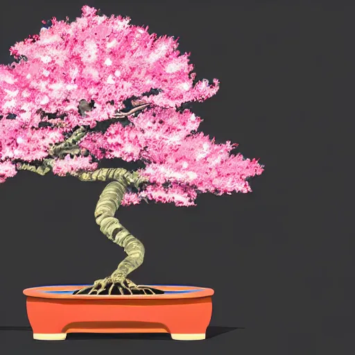 Image similar to bonsai sakura tree but minimalistic concept art by frank stella gilleard james, whalen tom, colorful, soft light, trending on artstation, minimalism