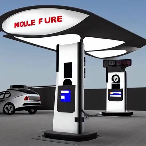 Image similar to mobile fuel station, futuristic art