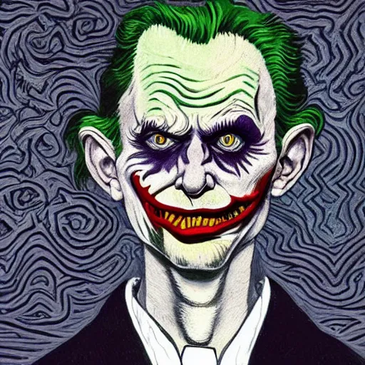 portrait of the joker, mash - up between mc escher and | Stable ...