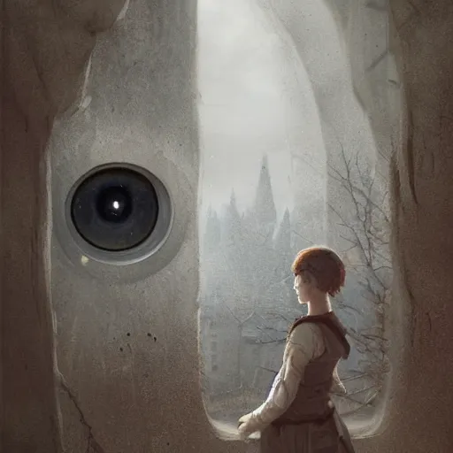 Image similar to a giant eye peeking througj a window,eerie,creepy,unnerving,digital art,art by greg rutkowski,design by trevor henderson,hyperdetailed skin,photorealistoc,deviantart,artstation,mysterious,4k