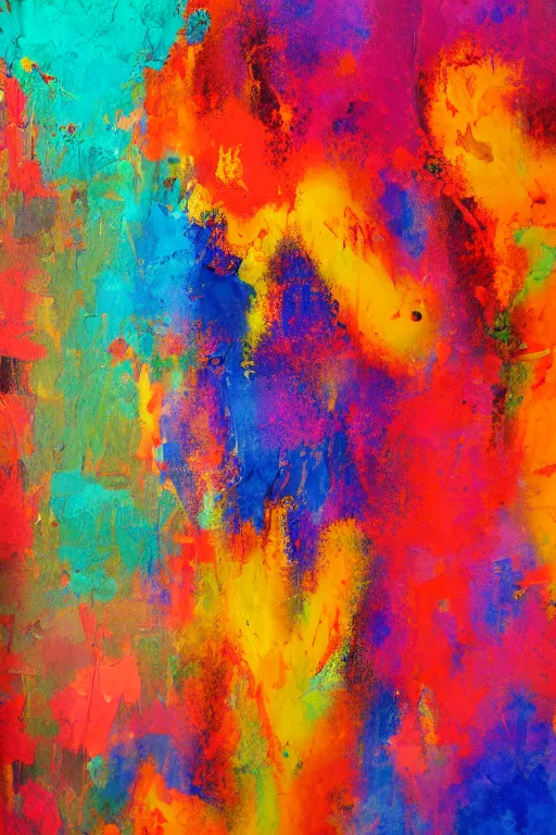 Prompt: fear, vibrant, colorful, painting, painterly, abstract