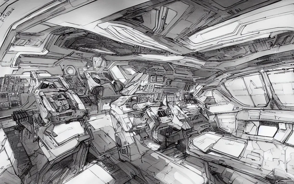 spaceship bridge concept art