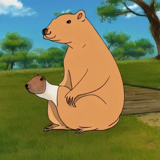 Prompt: capybara anime