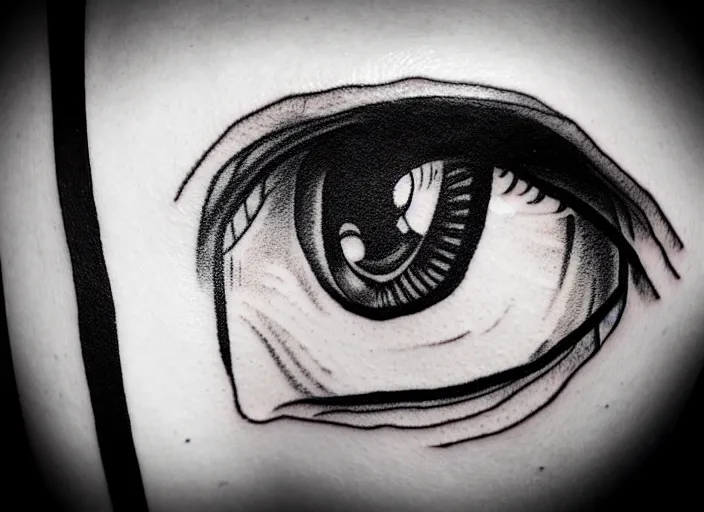 Image similar to tattoo design of an anxious womans eyes drawn by junji ito, simplistic junji ito lineart black and white