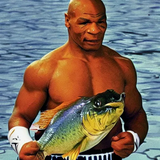 Prompt: mike tyson as a fish